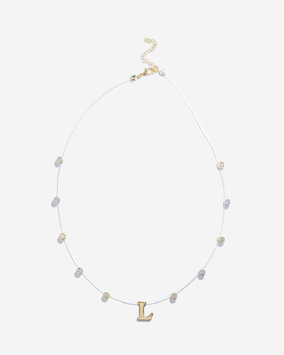 Foto Colar Fio Invisível Inicial Luiza - Personalizado