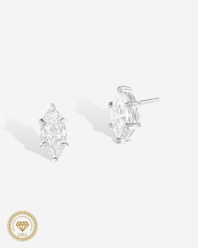 Foto Brinco Pietra (G) Moissanite 5x10mm - 2.0ct - Prata 925
