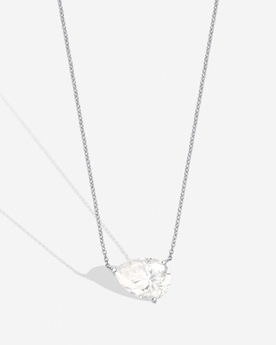 Foto Colar Gota Bina - Moissanite 10x14mm - 6.0ct - Prata 925