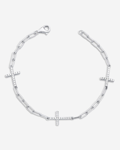 Foto Pulseira Cruz - Prata 925