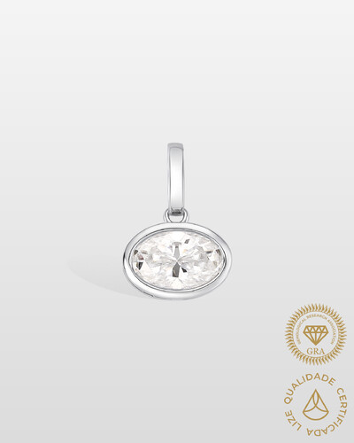 Foto Pingente Lavina - Moissanite 12 x 8 mm- 4.5ct - Prata 925