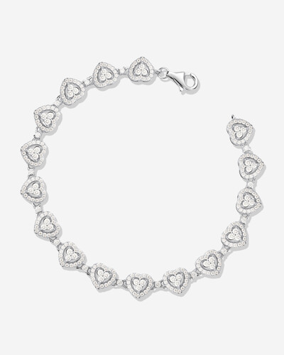 Foto Pulseira Corações Gisela - Moissanite 0,015ct - Prata 925