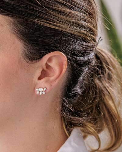 FotoBrinco Ear Cuff Florence Moissanite - Prata 925