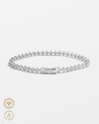Foto Pulseira Riviera Trevos - Moissanites 1.0mm - 0.005ct - Prata 925