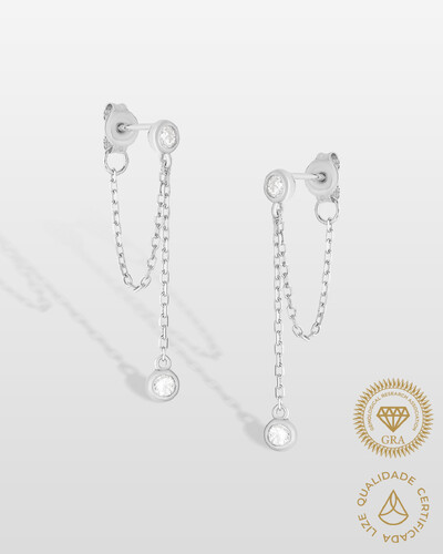 Foto Brinco Ear Line Moly Moissanite - 2mm- 0.30ct - Prata 925