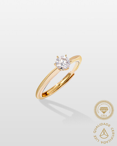 Foto Anel Solitário Glitz - Moissanite 5 mm - 6 garras - 0.5ct - Prata 925