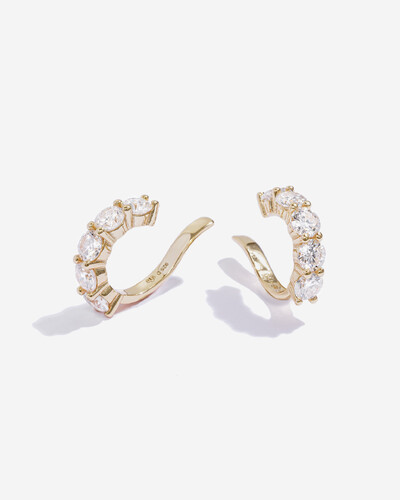 Foto Piercing Gilda ( Duplo) - Moissanite 3,5 mm - 2ct- Prata 925