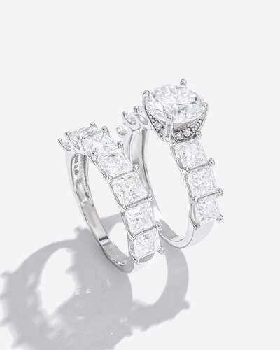 Foto Anel Duplo Celine - Moissanite - 8,5 mm- 7.78ct - Prata 925