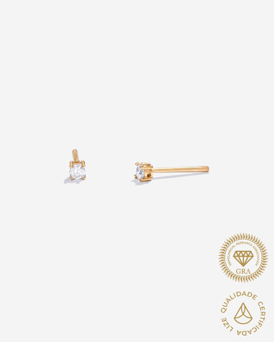 Foto Brinco Ponto de Luz Line Moissanite - 2mm - 0.06ct - Prata 925
