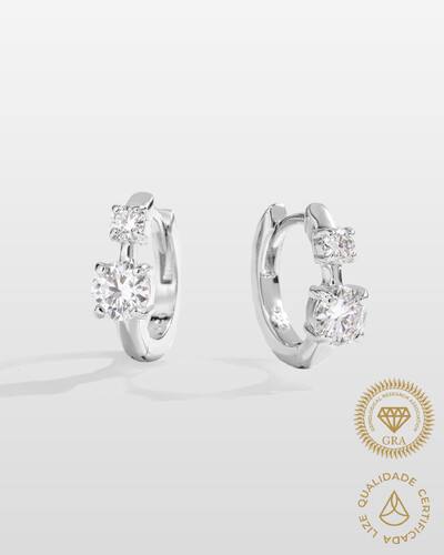 Foto Brinco Argola Maxine - Moissanite - 0.5ct - Prata 925