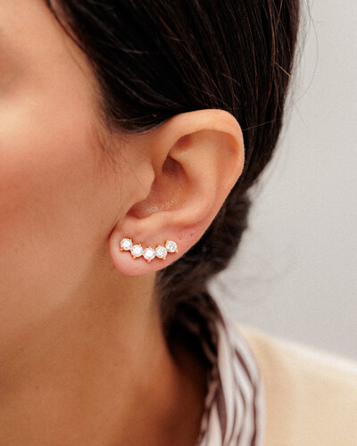 Foto Brinco Ear Cuff Lari Moissanite 4mm - 3.0ct - Prata 925