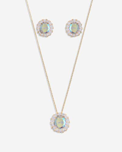 Foto Conjunto Colar e Brinco Holográfico Crystal