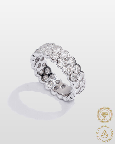 Foto Anel Aparador Olimpya - Moissanite 3.0mm - 3,5ct - Prata 925