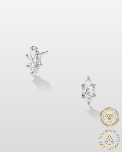 Foto Brinco Pietra (M) Moissanite 4x8mm - 1.0ct - Prata 925