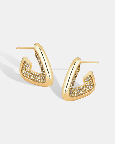 Foto Brinco Argola Triangular Sissi