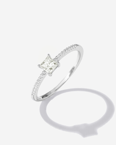 Foto Anel Solitário  Amélie Moissanite - 4.4 mm - Prata 925