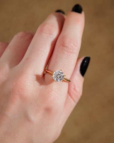 Foto Anel Solitário Thaís - Moissanite 8 mm - 6 garras - ct - Prata 925
