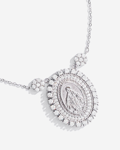 Foto Colar Medalha Milagrosa - Moissanite 2,2 mm - 1.7ct - Prata 925