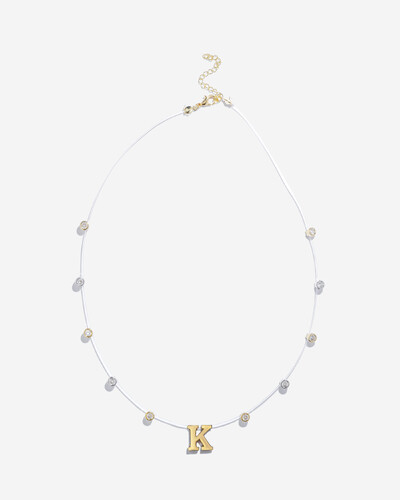 Foto Colar Fio Invisível Inicial Luiza - Personalizado