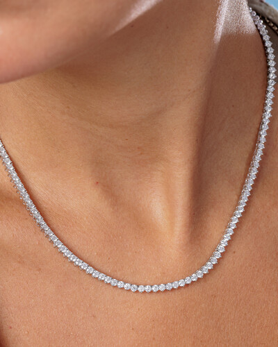 FotoColar Riviera Moissanite - 2,5 mm - 3 garras - 42 cm -Prata 925