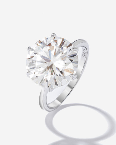 Foto Anel Solitário Glitz- Moissanite 13 mm - 8.0ct - Prata 925