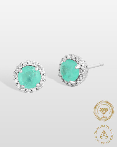 Foto Brinco Camafeu Beatrice Moissanite 5 mm - Prata 925