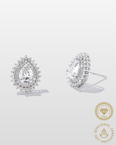 Foto Brinco Gota Supreme - Moissanite - 2.16ct- Prata 925