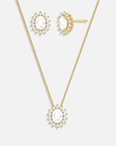 Foto Conjunto Colar e Brinco Oval Mari