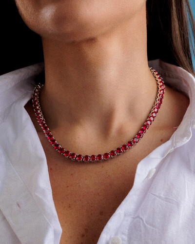 Foto Colar Riviera Colors Silver - 6mm - 4 garras - 40cm