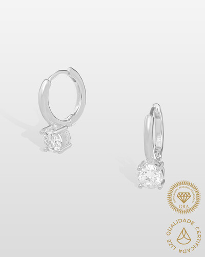 Foto Brinco Argola Belina- Moissanite - 5mm- 0,9 ct - Prata 925
