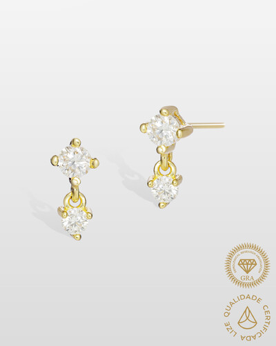 Foto Brinco Delia Moissanite - 3 mm - 0.33ct - Prata 925