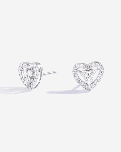Foto Brinco Giovanna - Moissanite Coração 3 mm- 0.1ct - Prata 925