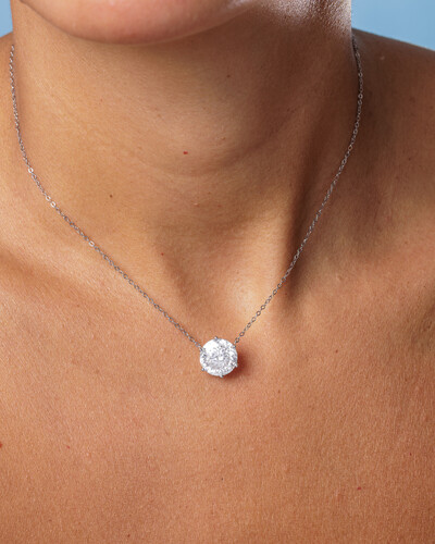FotoColar Évora Moissanite - 11 mm - 5.0 ct - Prata 925