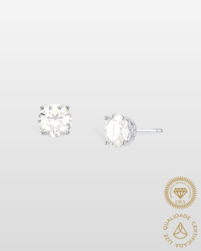 Foto Brinco Ponto de Luz Moissanite 10 mm - 4.0ct - Prata 925