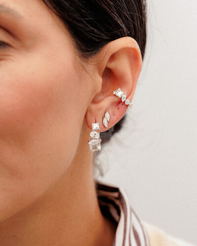 Foto Piercing Nora Moissanite 11x5mm - 1.10ct - Prata 925