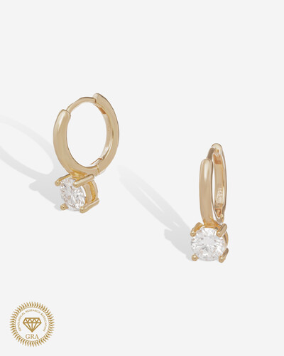 Foto Brinco Argola Belina- Moissanite - 5mm- 0,9 ct - Prata 925