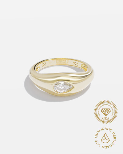 Foto Anel Mindinho Sunny Moissanite - 4*6 mm- 0.5ct - Prata 925