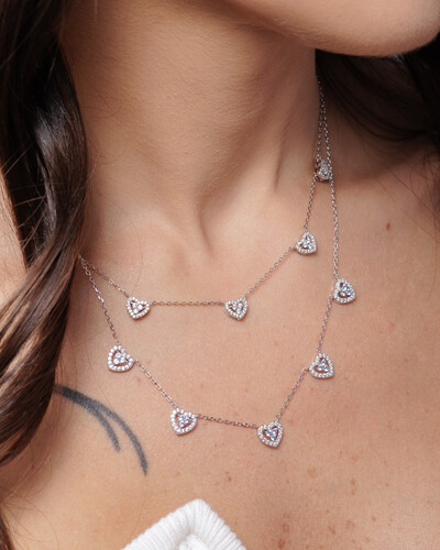 FotoColar Corações Gisela Lize - Prata 925