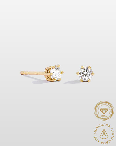 Foto Brinco Emily - Moissanite 3,8 mm - 0.2ct - - Prata 925