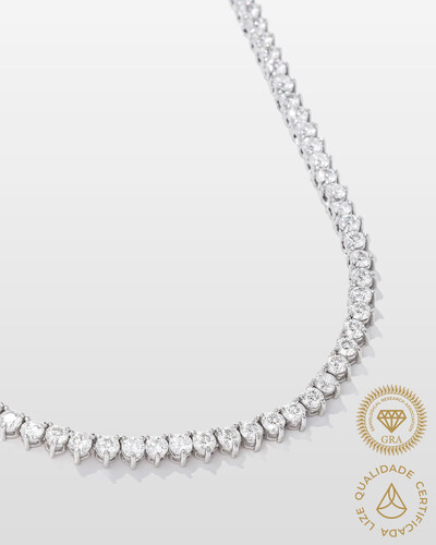 Foto Colar Riviera Moissanite - 3,0 mm - 3 garras - 40 cm -Prata 925