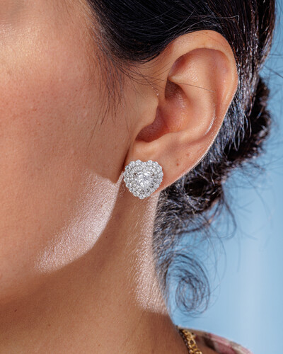 FotoBrinco Coração Di Luce Moissanite - 7 mm - 1.2ct - Prata 925