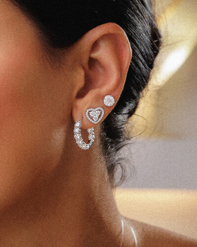 Foto Brinco Gisela - Moissanite Coração 3 mm- 0.1ct - Prata 925