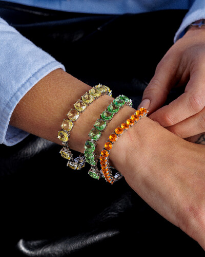 Foto Pulseira Riviera Square - 8mm - 4 garras - 16cm