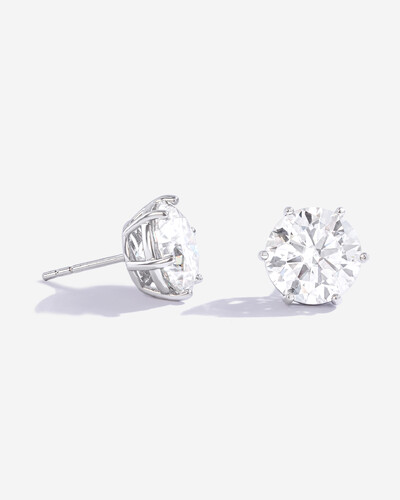 Foto Brinco Solitário Glitz - Moissanite 11 mm - 10ct- 6 Garras - Prata 925