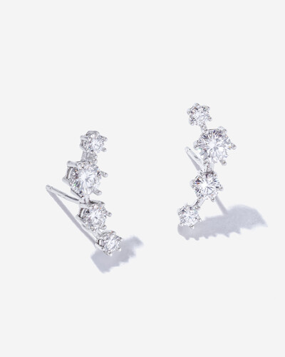 Foto Brinco Ear Cuff Fox Moissanite - 0.5ct - Prata 925