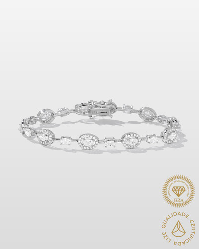 Foto Pulseira Riviera Arles Moissanite 17,5cm - 6,7ct - Prata 925