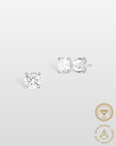 Foto Brinco Ponto de Luz Moissanite 6,5 mm - Prata 925