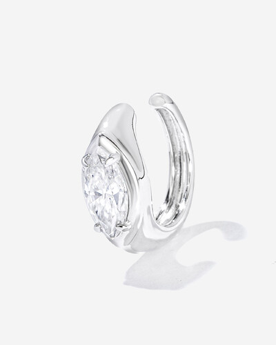Foto Piercing Nayana - Moissanite 4 mm x 8 mm - 0.5ct - Prata 925