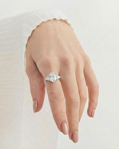 Foto Anel Oval Princess - Moissanite - 100mm- 3.0ct - Prata 925