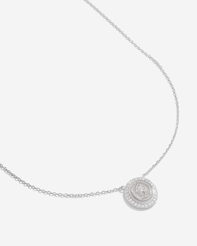 Foto Colar Medalha Nossa Senhora das Graças Moissanite - 1.3mm - 0.01ct - Prata 925